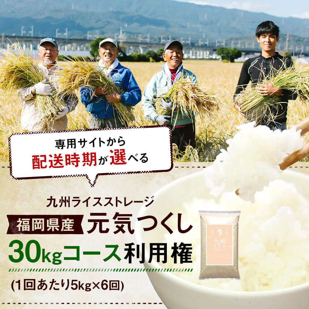 【ふるさと納税｜福岡県大任町】 らくらくお米便｜元気つくし｜合計30kg（5kg×6回）